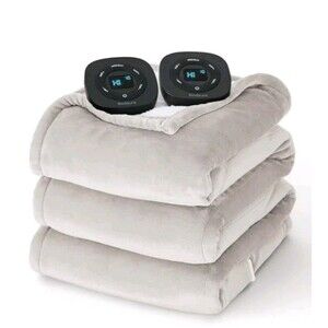 Bedsure Electric Blanket Queen Size Dual Control Heated Blanket Queen Cream NEW